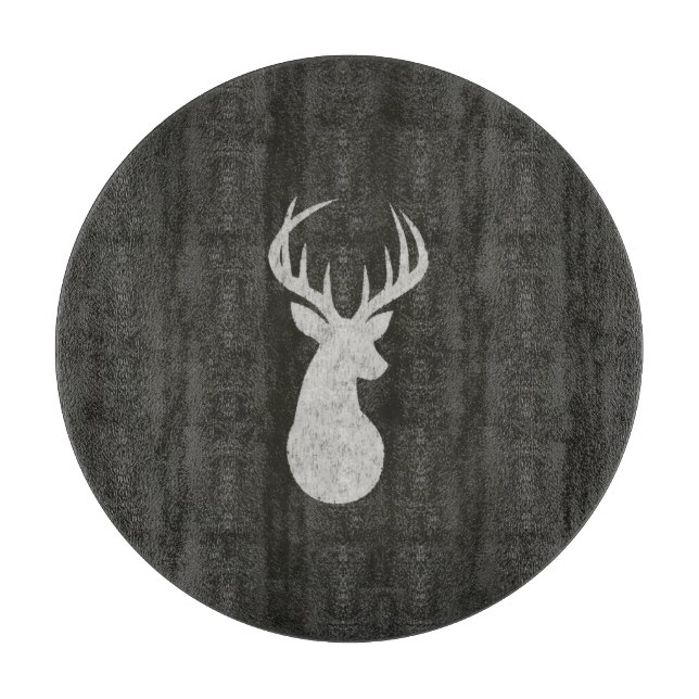 Planche À Découper Cerfs communs avec le dessin de craie (Devant)