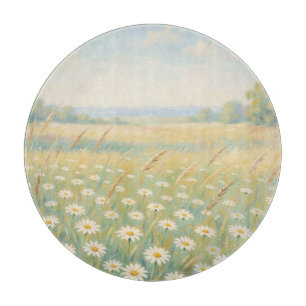 Planche À Découper Champ de fleurs sauvages Marguerite blanche ensole