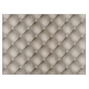 Planche À Découper Champagne de luxe motif touffeté diamant