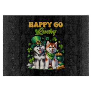 Planche À Découper Chanceux Toutou Husky Mignon St. Patrick
