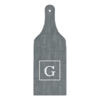 Charcoal Gray White Framed Initial monogram