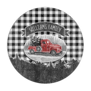 Planche À Découper Chariot rouge Vintage de Noël Plantation de Buffl