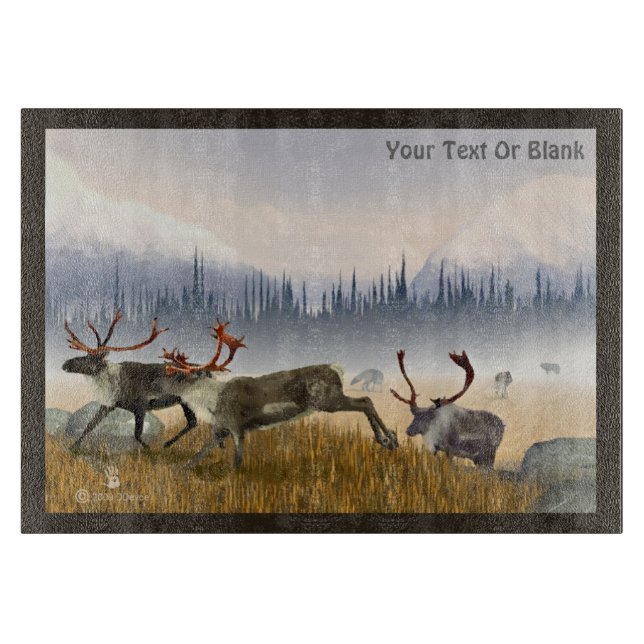 Planche À Découper Chasseurs Dans La Poisson (Caribou) (Devant)