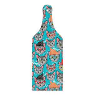 Planche À Découper Chat dans le casquette