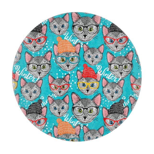 Planche À Découper Chat dans le casquette (Devant)