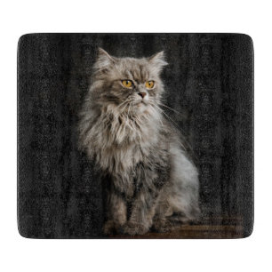 Planche À Découper Chat gris duveteux 