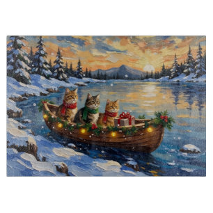 Planche À Découper Chat Persan Noël Bateau Fêtes
