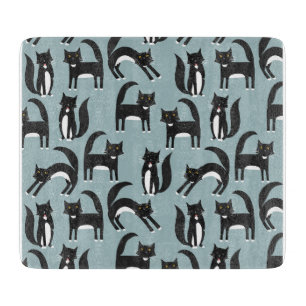 Planche À Découper Chats Tuxedo noirs et blancs