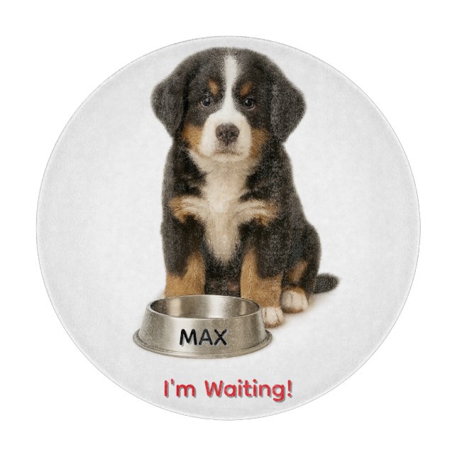 Planche À Découper Chatte Bernese Mountain Chiot personnalisé (Devant)