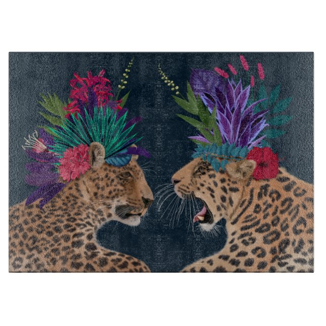 Planche À Découper Chaud House Leopards | Un couple (Devant)