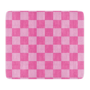 Planche À Découper Chaud Pink Checkerboard