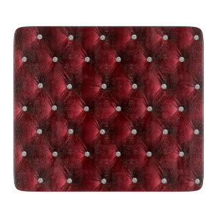 Planche À Découper Chaud Rouge Chic Faux Velvet
