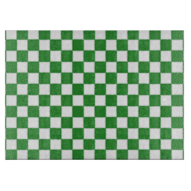 Planche À Découper Checkered blanc et vert (Devant)