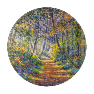 Planche À Découper Chemin de l'Impressionnisme : Aquarelle de forêt e