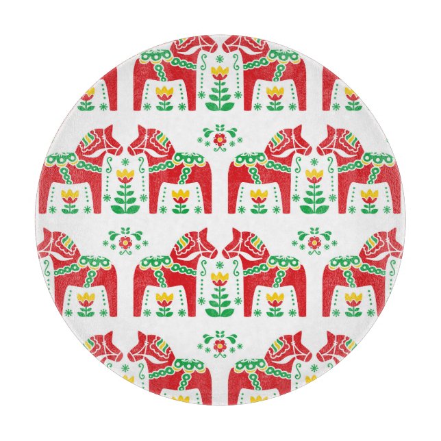 Planche À Découper Cheval de Dala suédois : Art folklorique (Devant)