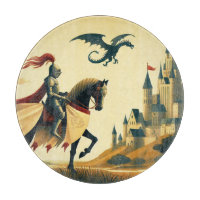 Chevalier médiéval/dragon/château fantastique