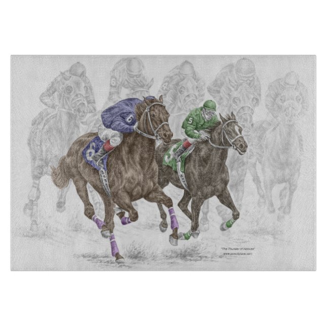 Planche À Découper Chevaux de course à la galopante (Devant)