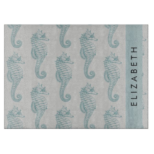 Planche À Découper Chevaux de mer tropicaux, Motif hippocampe, Votre  (Devant)