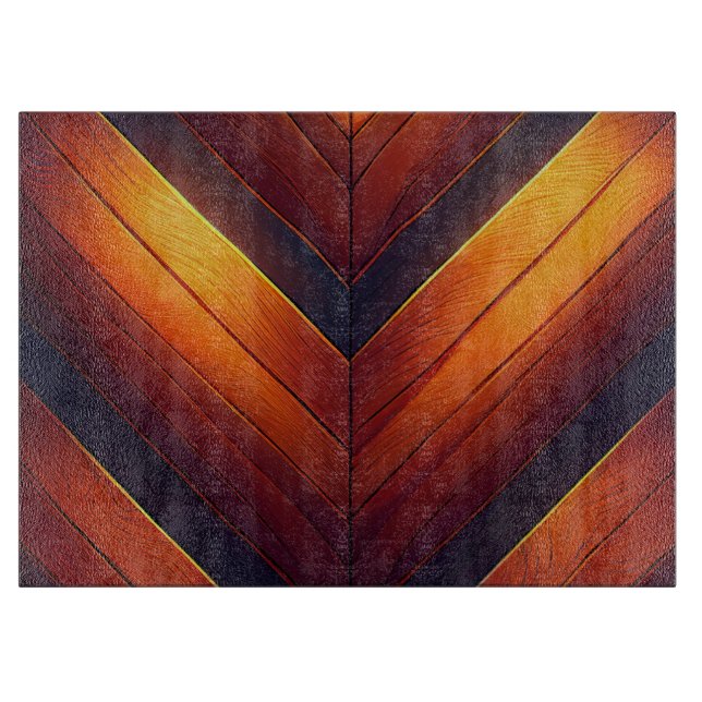Planche À Découper Chevron en bois brillant (Devant)