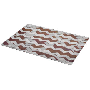 Planche À Découper Chevron Vache Brown et blanc