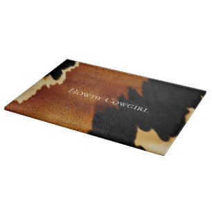 Planche À Découper Chic Brown Black Cream Western Cowhide