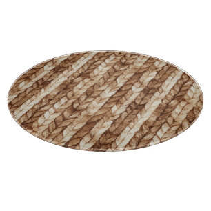 Planche À Découper Chic Crème Brown Faux Tissus