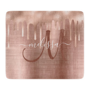 Planche À Découper Chic Rose Gold Driving Brook Metal Monogramme