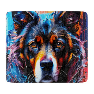 Planche À Découper chien Abstrait de couleur de splash