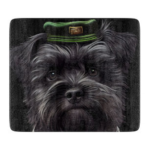 Planche À Découper Chien Affenpinscher en Robe de la Saint Patrick