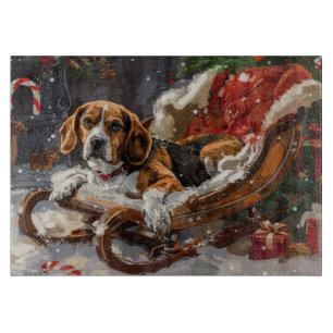 Planche À Découper Chien Beagle Noël Festif