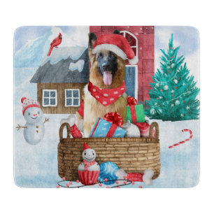 Planche À Découper Chien berger allemand dans la neige Maison de chie