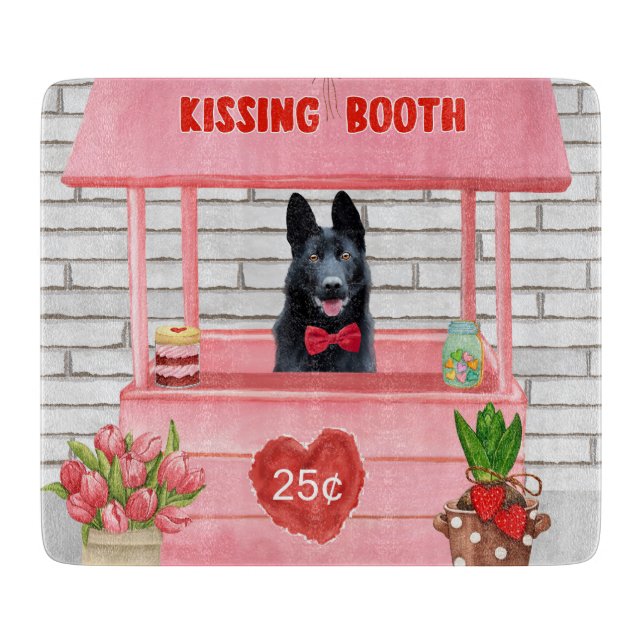 Planche À Découper Chien berger allemand Valentine's Day Kissing Boot (Devant)
