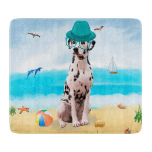 Planche À Découper Chien Dalmation sur la plage