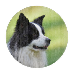 Planche À Découper Chien de berger border collie noir et blanc