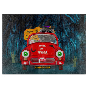 Planche À Découper Chien de caniche voiture effrayant Halloween