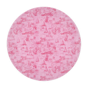 Planche À Découper Chien de Mer Toile Rose 