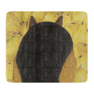 Planche à découper chien et poires