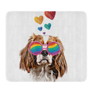 Planche À Découper Chien roi Cavalier avec coeur Saint Valentin