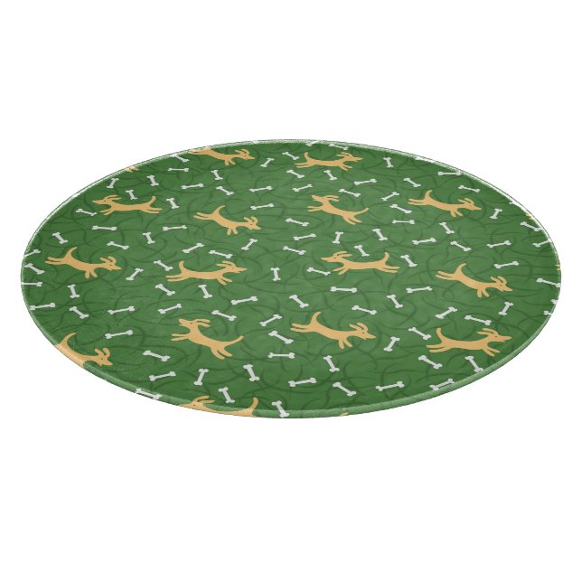 Planche À Découper chiens chanceux avec l'arrière - plan d'os (Coin)