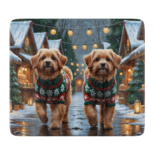 Planche À Découper Chiens Coton De Tulear Noël Neige Fêtes