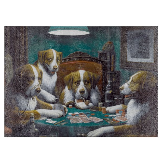 Planche À Découper Chiens jouant au poker Cassius Marcellus Coolidge  (Devant)