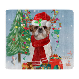 Planche À Découper Chih Tzu Chien dans Noël de neige