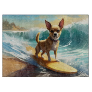 Planche À Découper Chihuahua Beach Surf Peinture