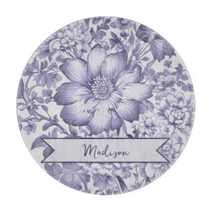 Planche À Découper Chinoiserie Vintage violet Floral Personnalisé