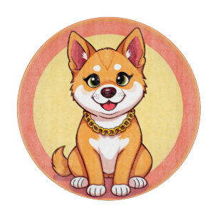 Planche À Découper Chiot de dessin animé adorable