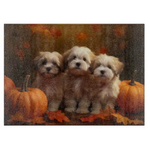 Planche À Découper Chiot Havanais Délice d'Automne Citrouille