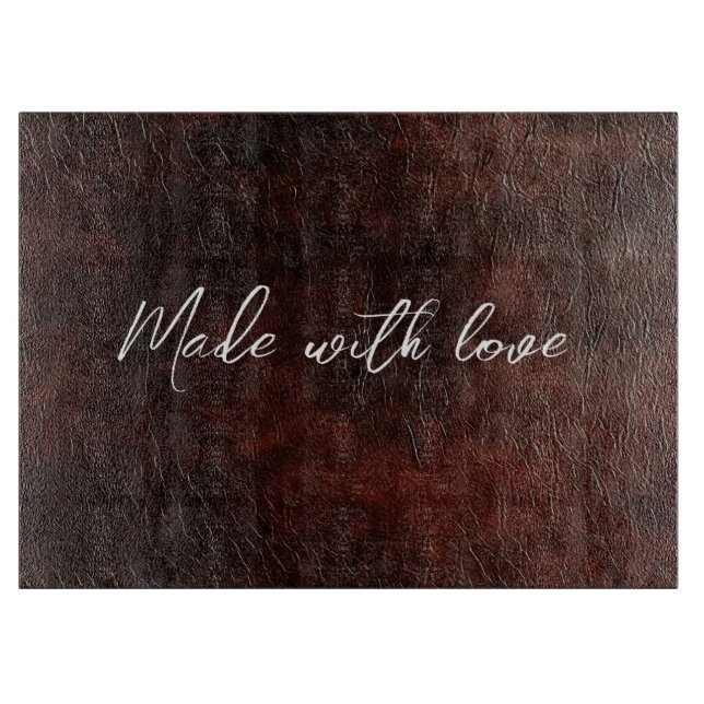 Planche À Découper Chocolat foncé Brown Faux Cuir (Devant)