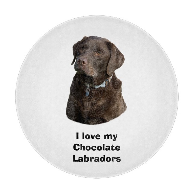 Planche À Découper Chocolate Labrador dog photo (Devant)