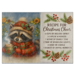 Planche À Découper Christmas Cheer Raccoon Cutting Board