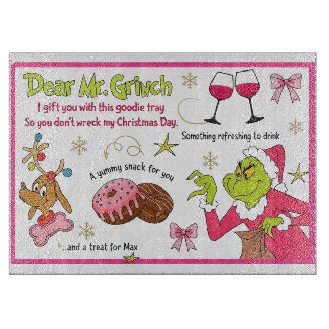 Planche À Découper Christmas Eve Santa Milk & Cookie Board  (Devant)